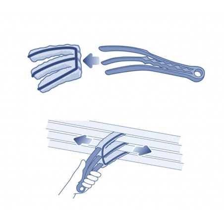 Mini Spazzola pulisci veneziane 169116 lavabile a 3 falde