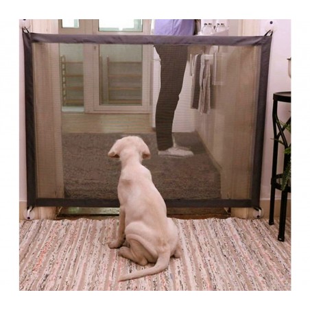 Barriera per cani semirigida per interni ed esterni 182788 aggancio a muro