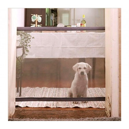 Barriera per cani semirigida per interni ed esterni 182788 aggancio a muro