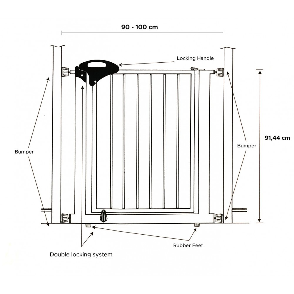 021079 Cancelletto Nobleza per cani larghezza regolabile 90-100cm altezza 92cm