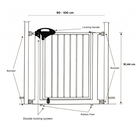 021079 Cancelletto Nobleza per cani larghezza regolabile 90-100cm altezza 92cm