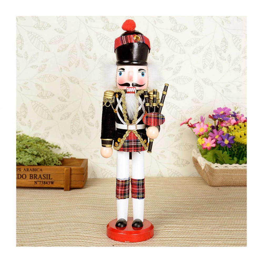  831003 Soldato CORNAMUSA schiaccianoci in legno dipinto a mano da arredamento