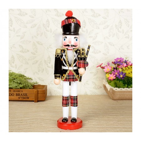  831003 Soldato CORNAMUSA schiaccianoci in legno dipinto a mano da arredamento