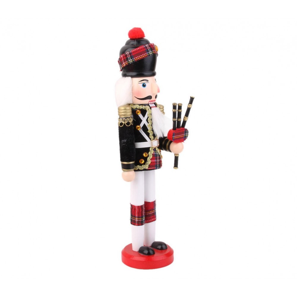  831003 Soldato CORNAMUSA schiaccianoci in legno dipinto a mano da arredamento