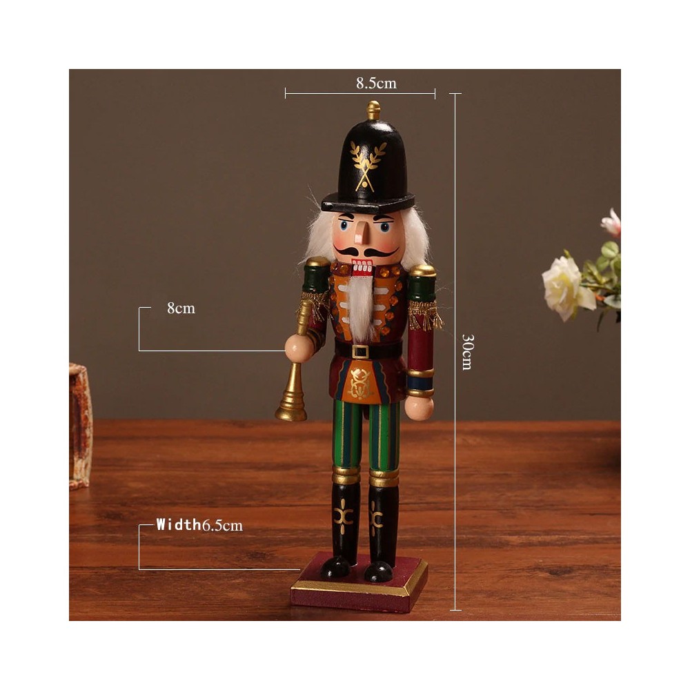 831010 Soldato TROMBA schiaccianoci in legno dipinto a mano da arredamento