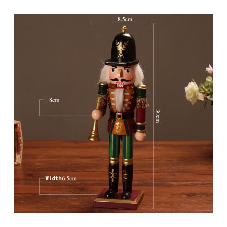 831010 Soldato TROMBA schiaccianoci in legno dipinto a mano da arredamento