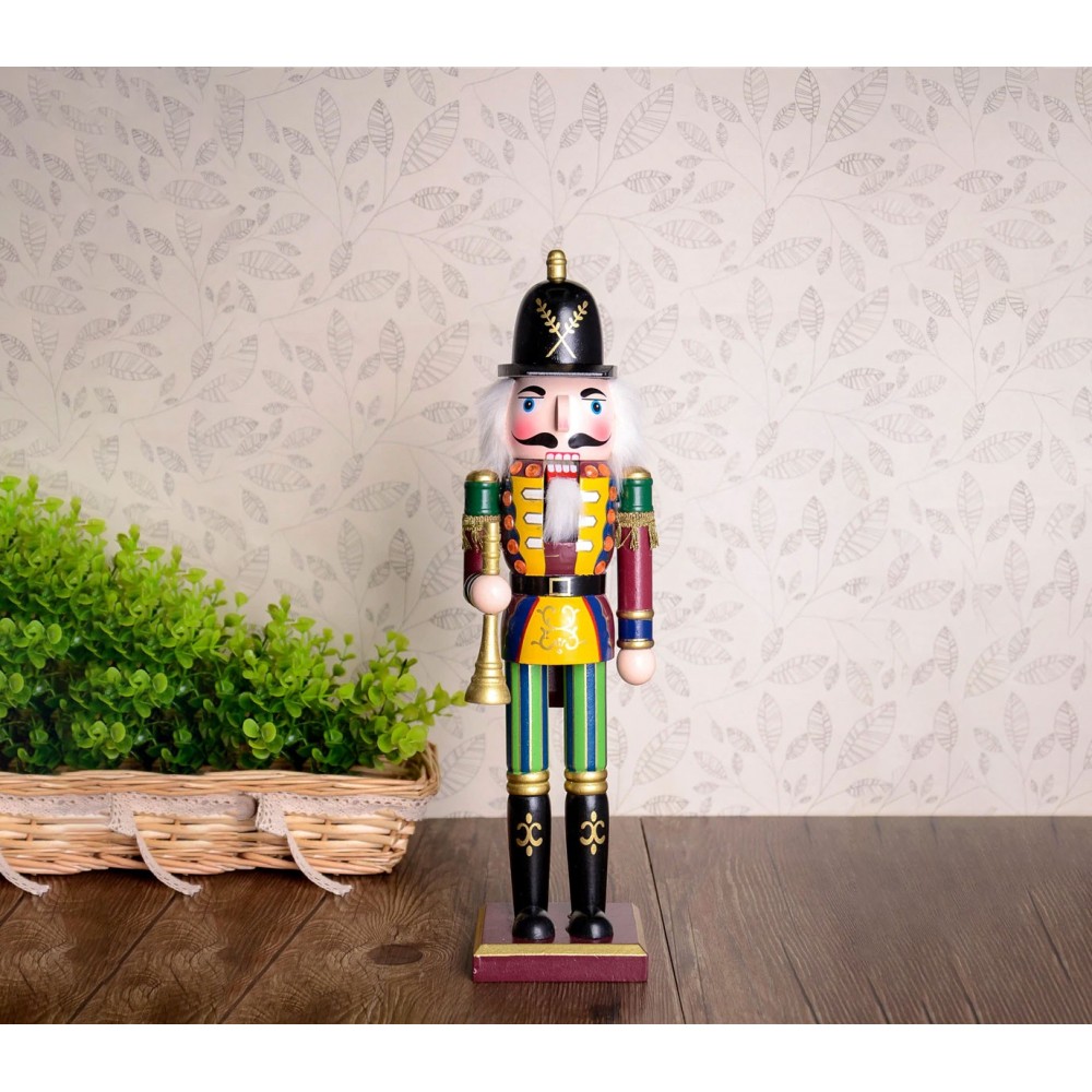 831010 Soldato TROMBA schiaccianoci in legno dipinto a mano da arredamento