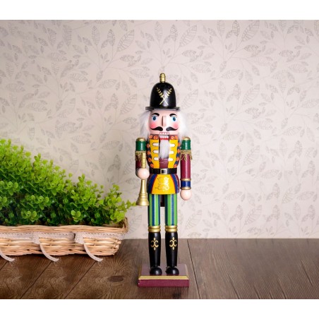 831010 Soldato TROMBA schiaccianoci in legno dipinto a mano da arredamento