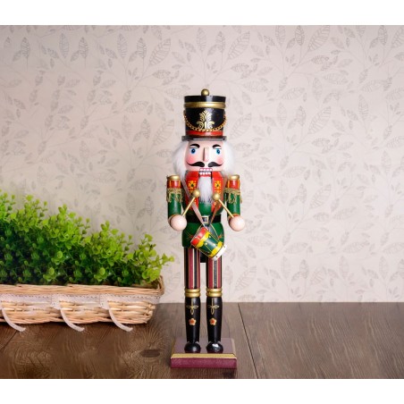 831010 Soldato TAMBURO schiaccianoci in legno dipinto a mano da arredamento