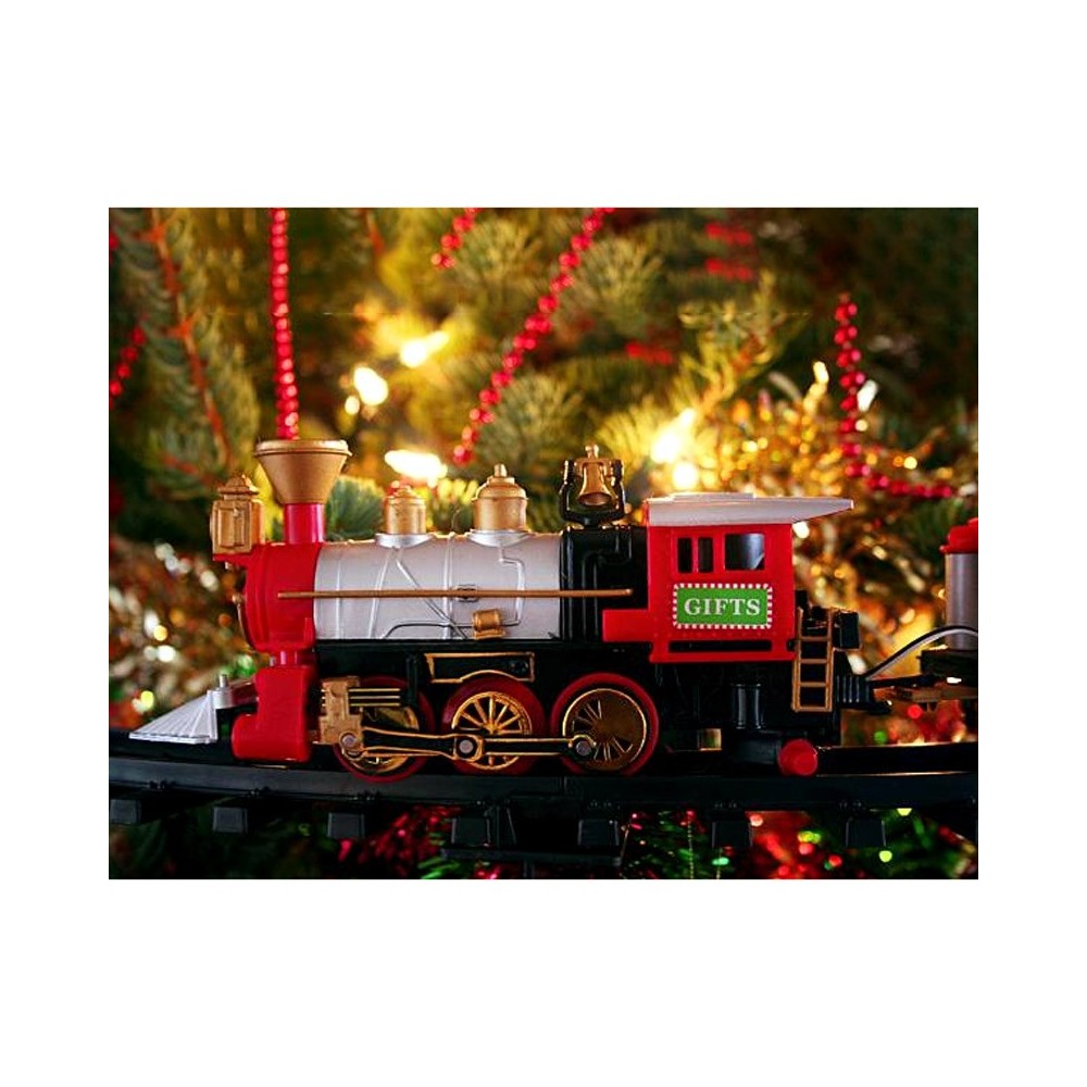 treno alimentato a batteria per albero di Natale regalo per bambini di 3 4 5 6 anni Treno di Natale con musica e luci trenino per bambini con 15 binari 