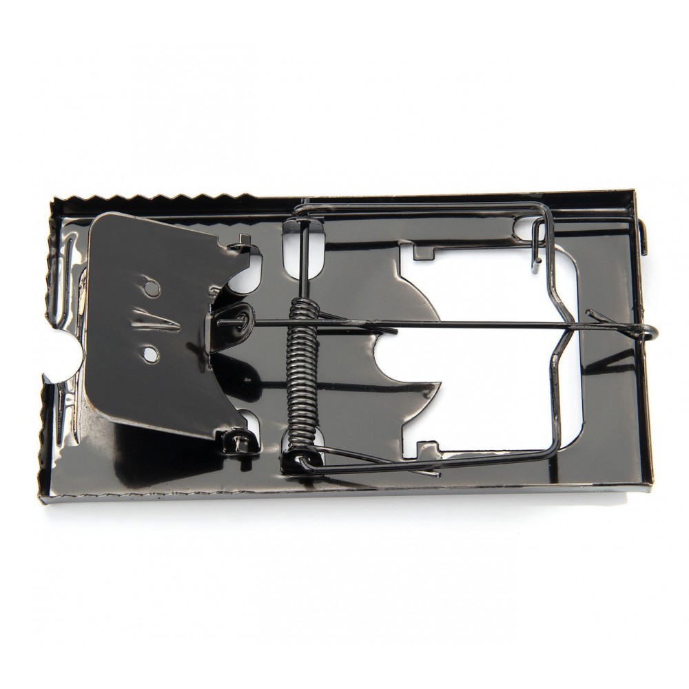 Trappola in metallo per topi con ghigliottina a scatto con molla 8.5x16x1 cm