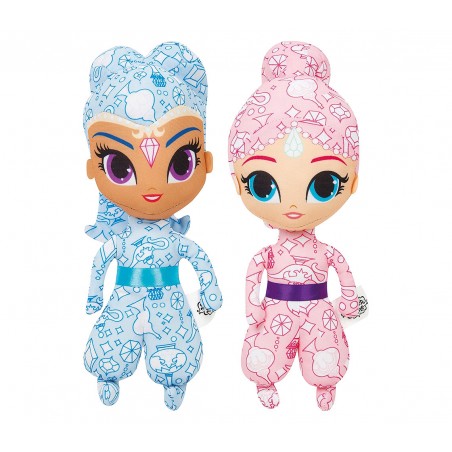 SHI-y17 Shimmer & Shine bambole da colorare con pennarelli inclusi