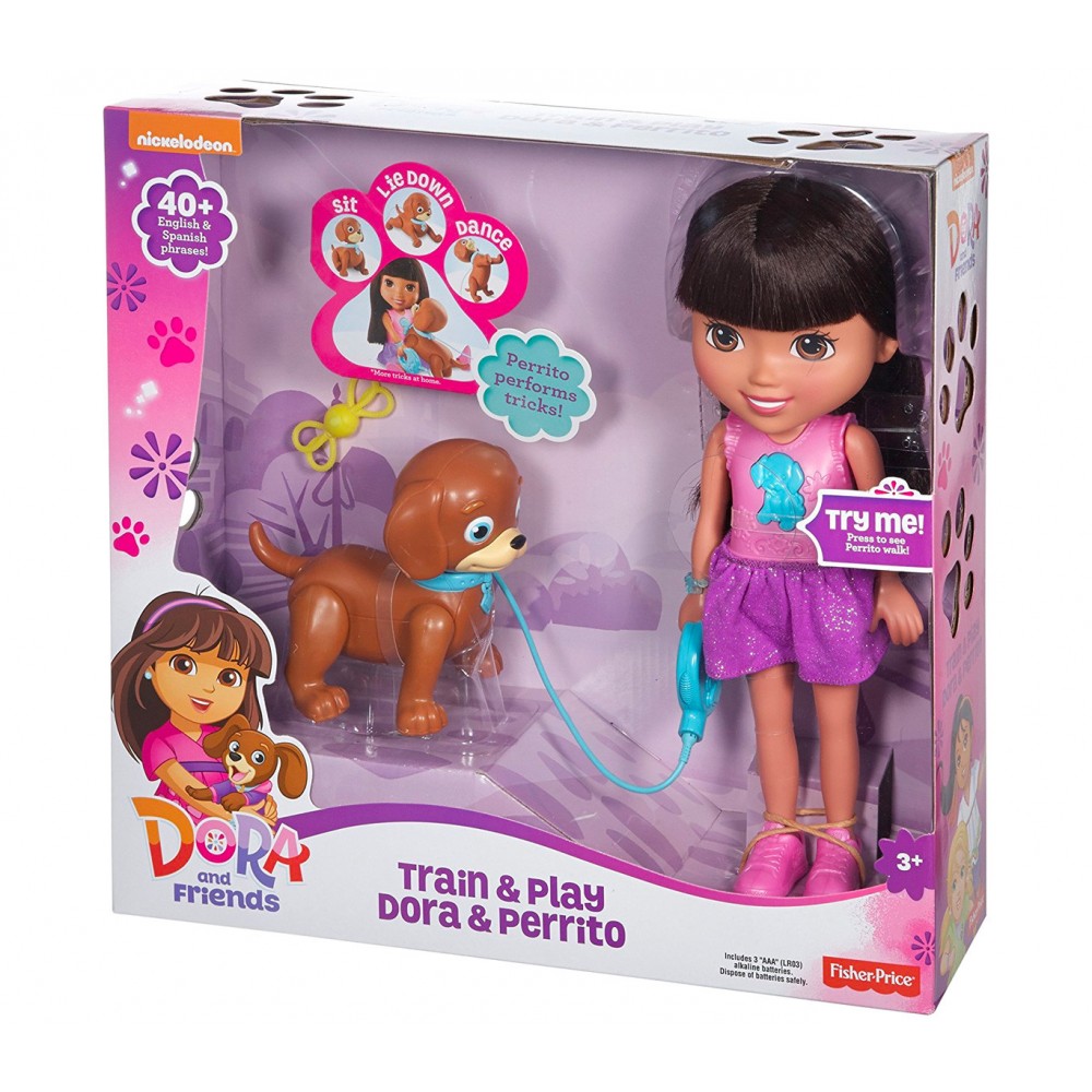 CGT65 Dora bambola parlante, con il suo cane addestra e gioca suona e canta