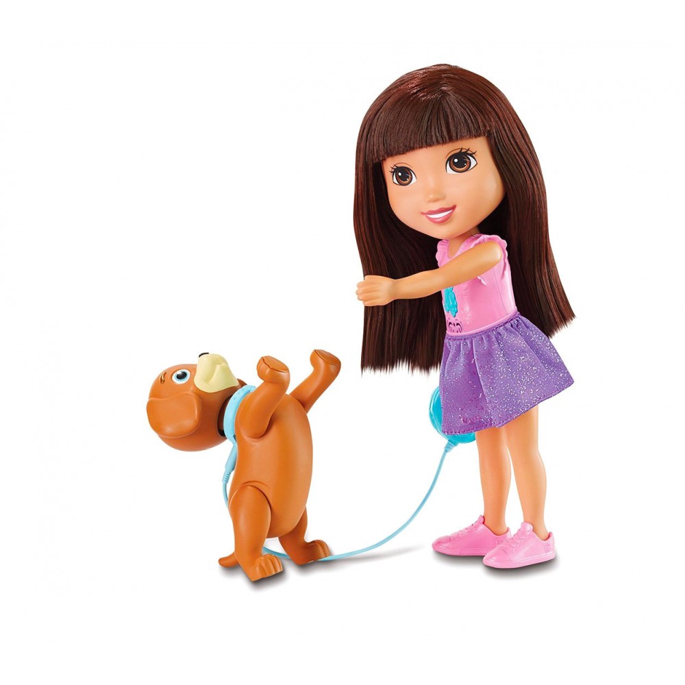 CGT65 Dora bambola parlante, con il suo cane addestra e gioca suona e canta