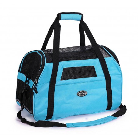 Borsa per animali 030125 nobleza con prese d'aria e tappetino morbido taglia S