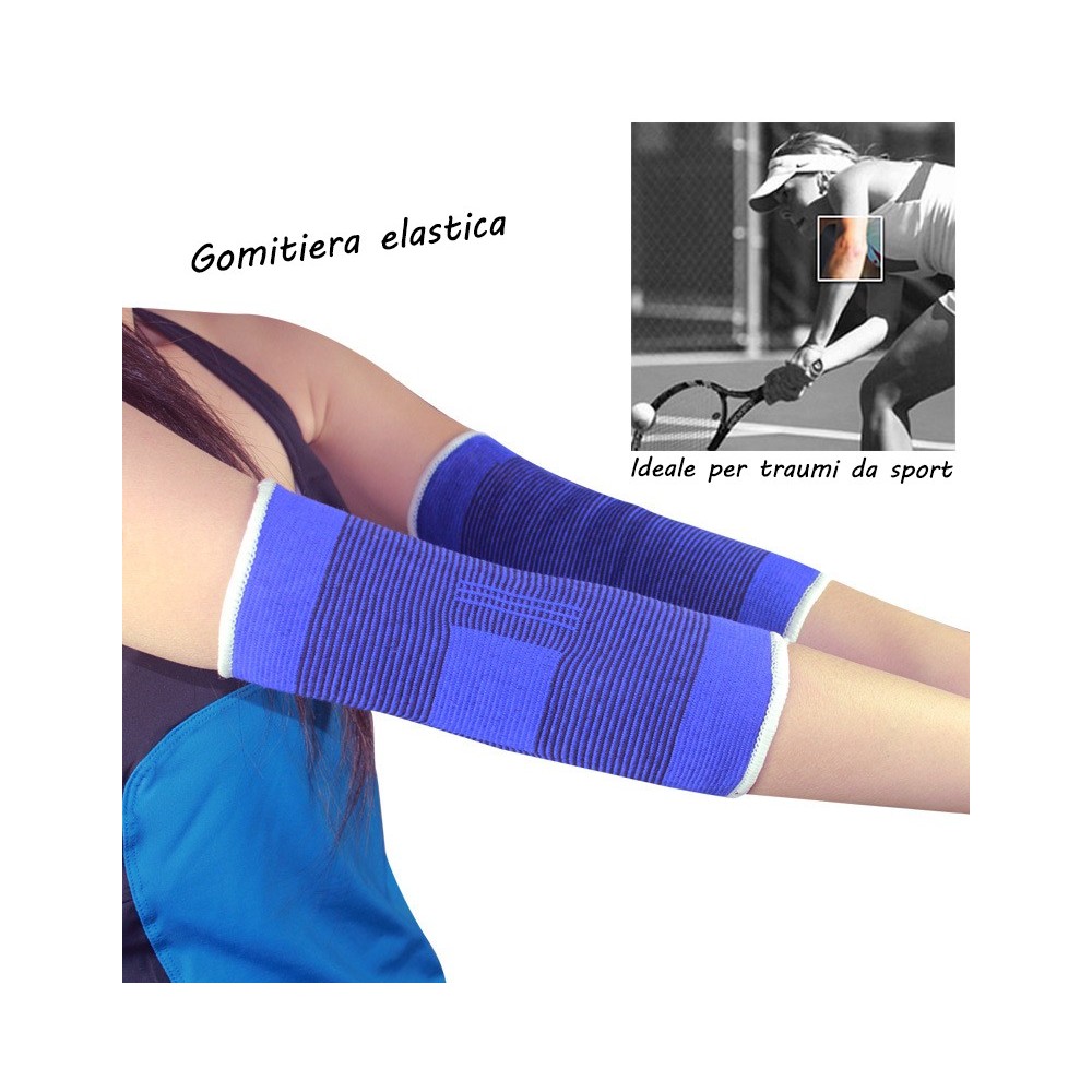 Coppia di 2 fasce elastiche per gomito gomitiera sollievo per infiammazioni ideale per sport