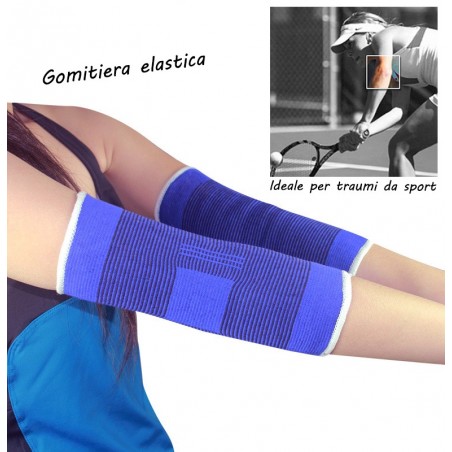 Coppia di 2 fasce elastiche per gomito gomitiera sollievo per infiammazioni ideale per sport