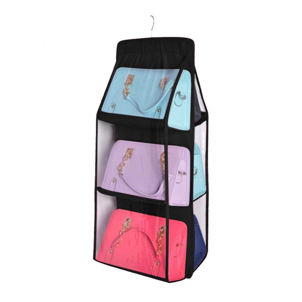 Organizzatore fino a 12 borse con gancio pratico organizer da armadio o porta Nero