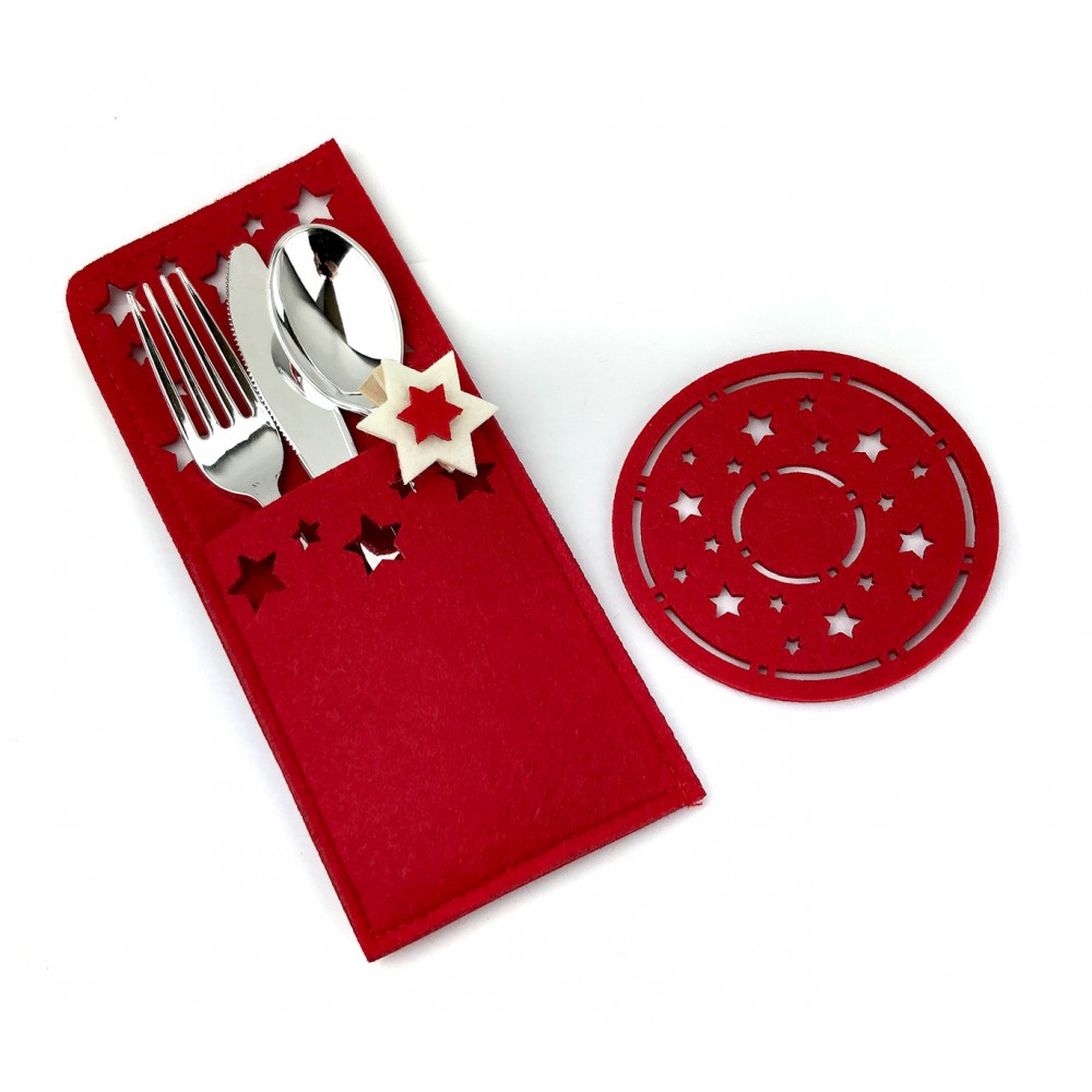 637388 Set 7 pezzi completo per addobbo natalizio del tavolo per un 1 posto