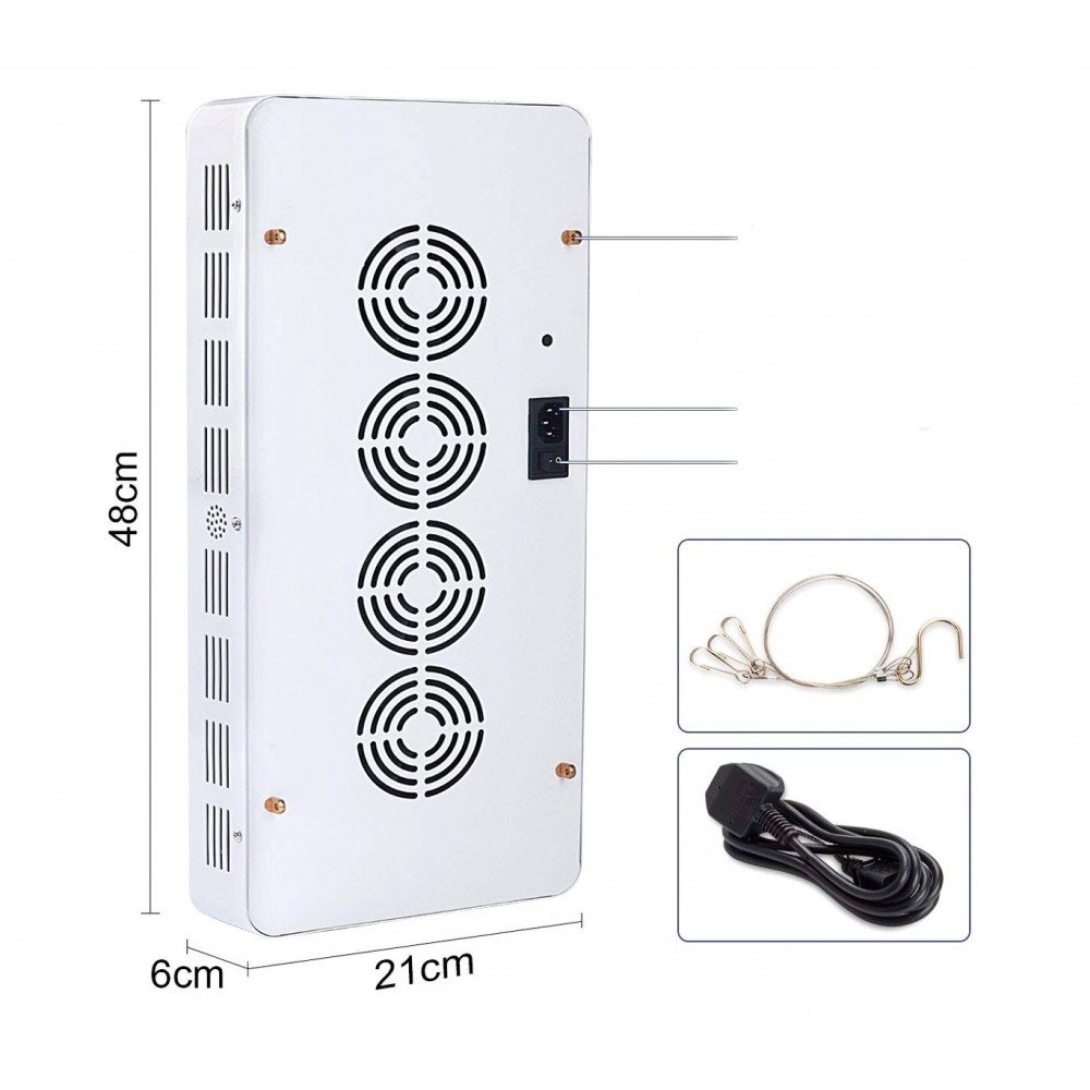 Lampada a led 2000W coltivazione indoor 4373 per serra 200 led da 10 W e gancio