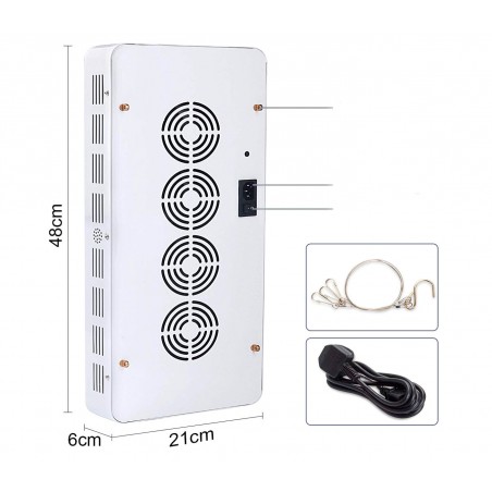 Lampada a led 2000W coltivazione indoor 4373 per serra 200 led da 10 W e gancio