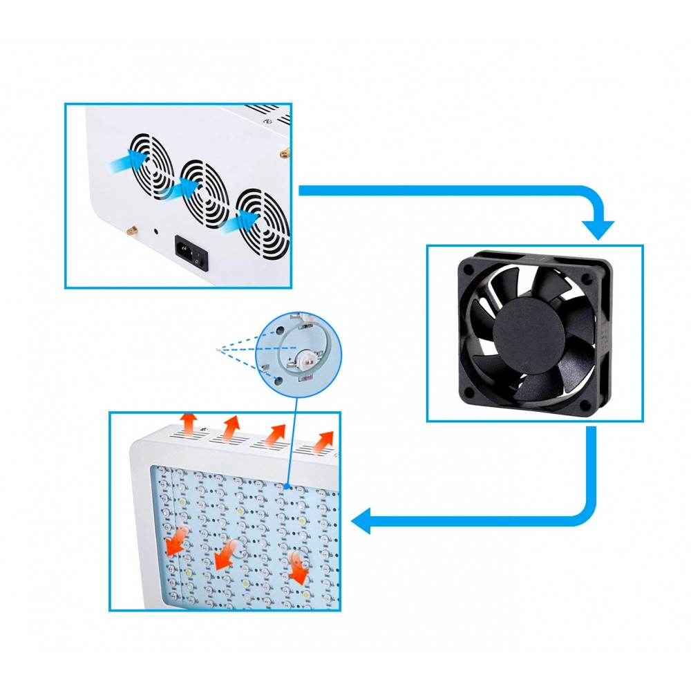 Lampada a led 2000W coltivazione indoor 4373 per serra 200 led da 10 W e gancio