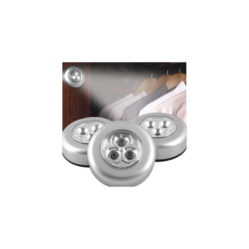 Set 3  lampade push adesive luce portatile emegenza 3 led  per armadi cassetti auto 