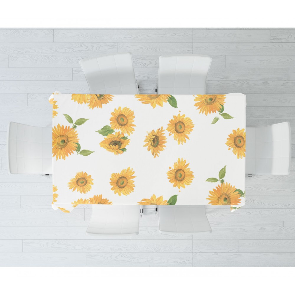 d-c-home Girasoli Bianco 385-7160 Tovaglia in pvc di alta qualità 140x140 cm