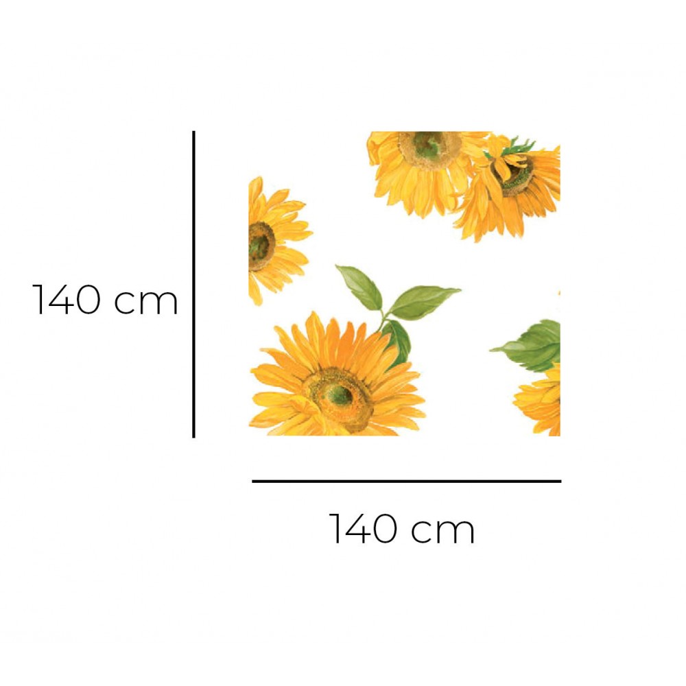 d-c-home Girasoli Bianco 385-7160 Tovaglia in pvc di alta qualità 140x140 cm