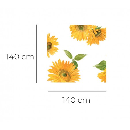 d-c-home Girasoli Bianco 385-7160 Tovaglia in pvc di alta qualità 140x140 cm