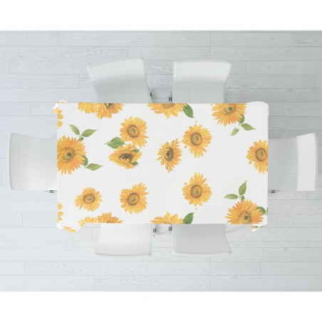 d-c-home Girasoli Bianco 385-7160 Tovaglia in pvc di alta qualità 140x140 cm