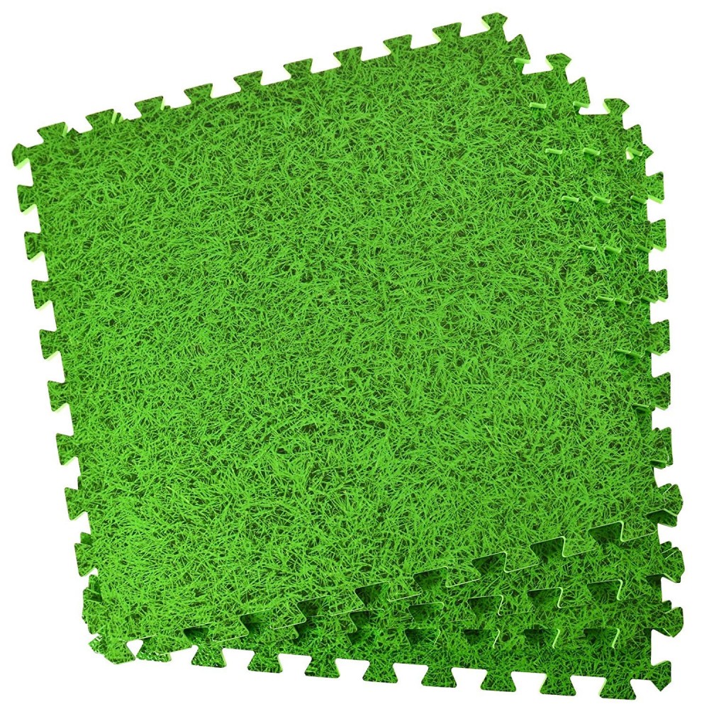 Tappeto Puzzle Eva 4 Pz Da Gioco 443668 Erbetta Componibile 60x60x1 Cm