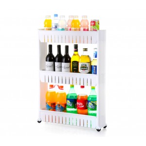 Organizer portaoggetti scorrevole a 3 ripiani con ruote per cucina e bagno 2