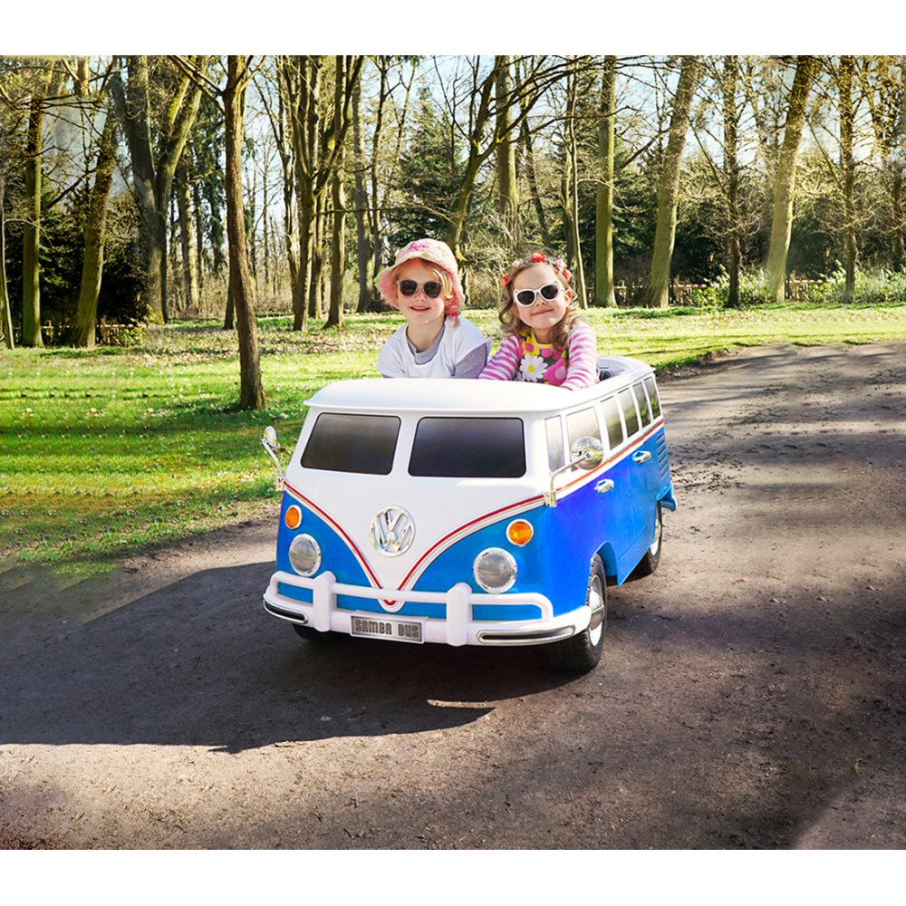 Auto elettrica per bambini VOLKSWAGEN T2 Hippy con radiocomando luci e suoni