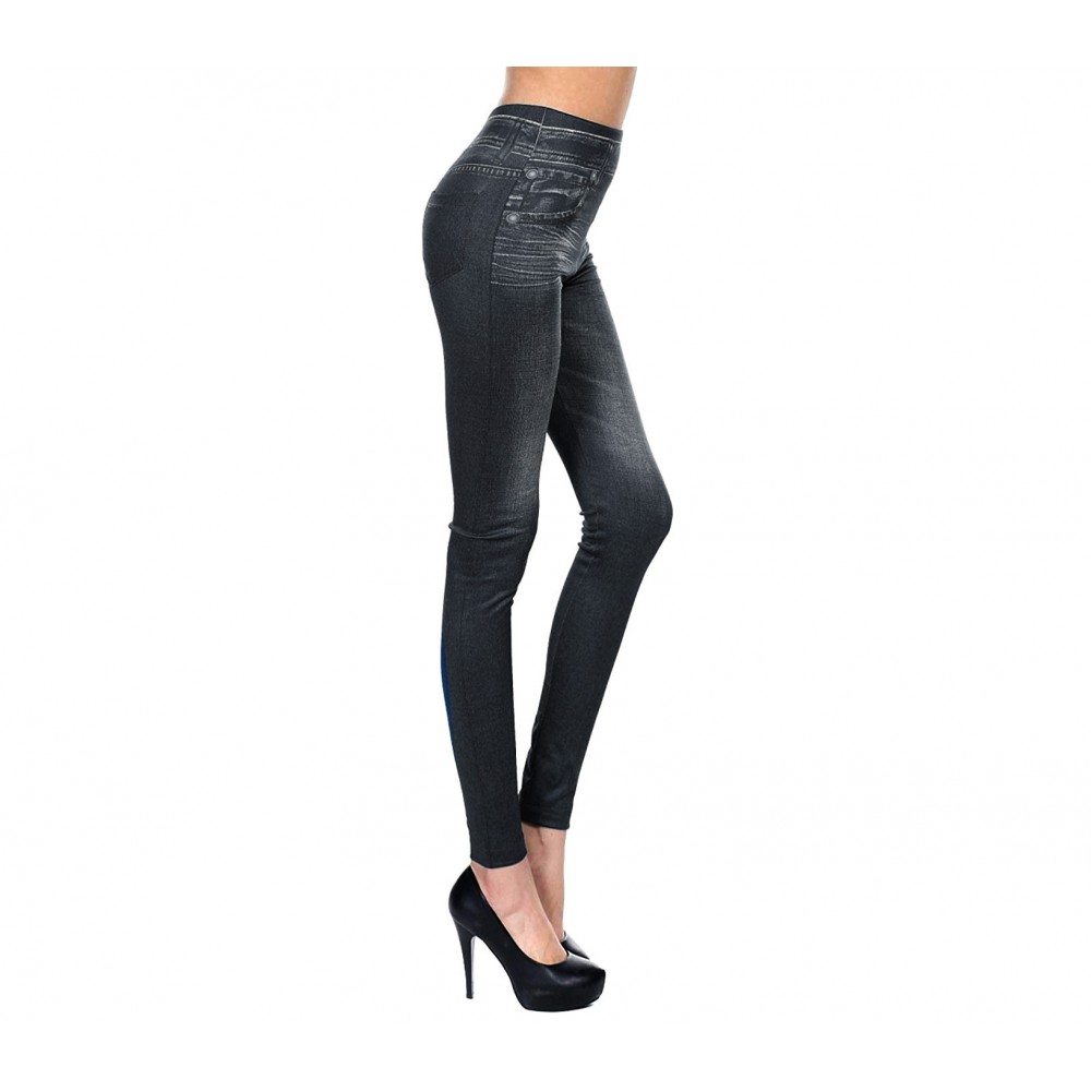 Leggings Effetto Jeans GIADA Jeggins Modellante e Contenitivo interno  Felpato