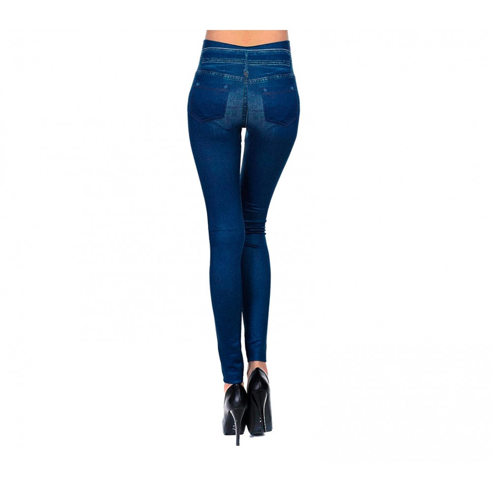 Leggings GIADA effetto denim modello slim fit modellante in due colori felpato