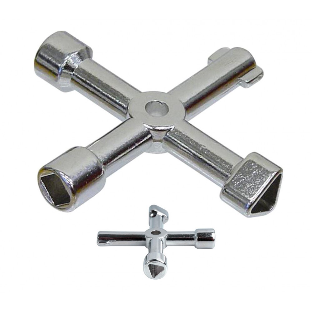 Geko 6200 91 Chiave a Croce universale multiuso 4in1 per cabine del gas e altro