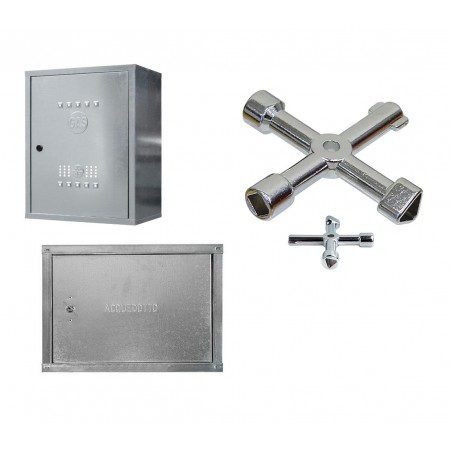 Geko 6200 91 Chiave a Croce universale multiuso 4in1 per cabine del gas e altro