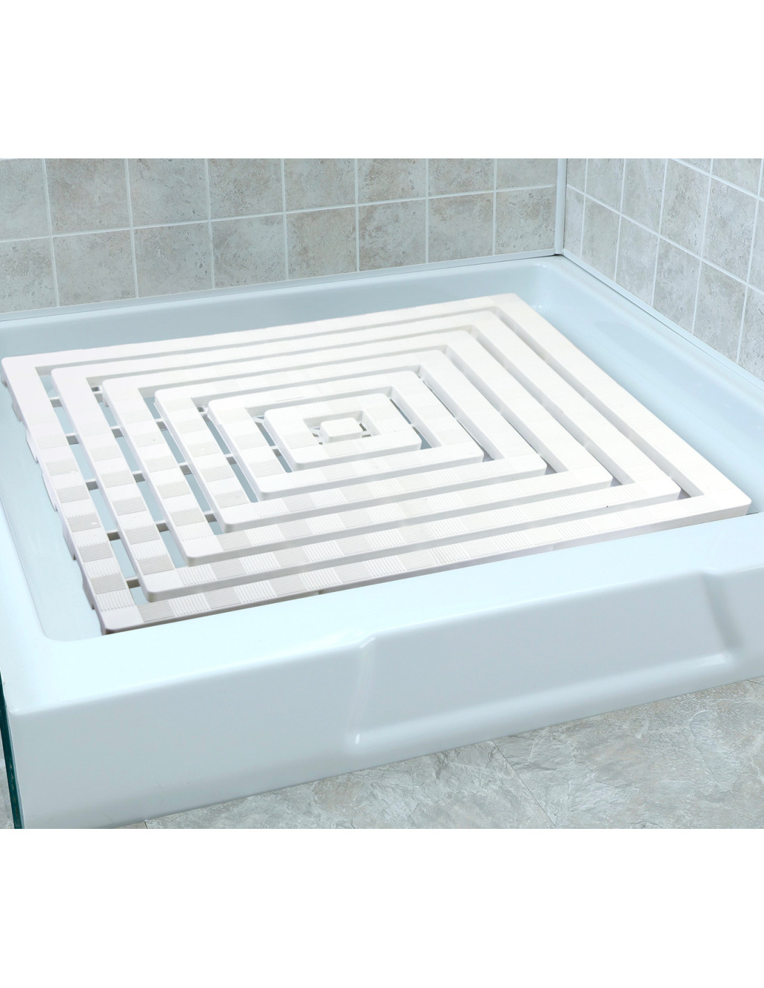 Adesivi Antiscivolo Da Doccia Spirella Funky: Set 5 Pezzi In PVC Bianco, 11,5x12 Cm