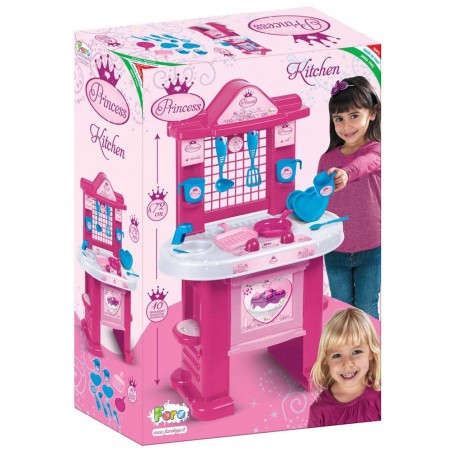1552 Cucina Princess ChildKing playset con 10 utensili H72cm 