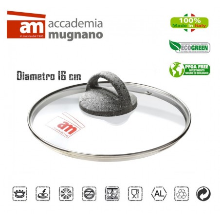 Coperchio in vetro 16 cm Accademia Mugnano Linea CUORE DI PIETRA Mineral Stone Coperchio in vetro 16 cm Accademia Mugnano Linea CUORE DI PIETRA Mineral Stone