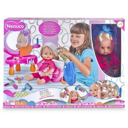 7010856 Famosa Nenuco bambola lava pettina e acconcia i capelli con accessori 7010856 Famosa Nenuco bambola lava pettina e acconcia i capelli con accessori