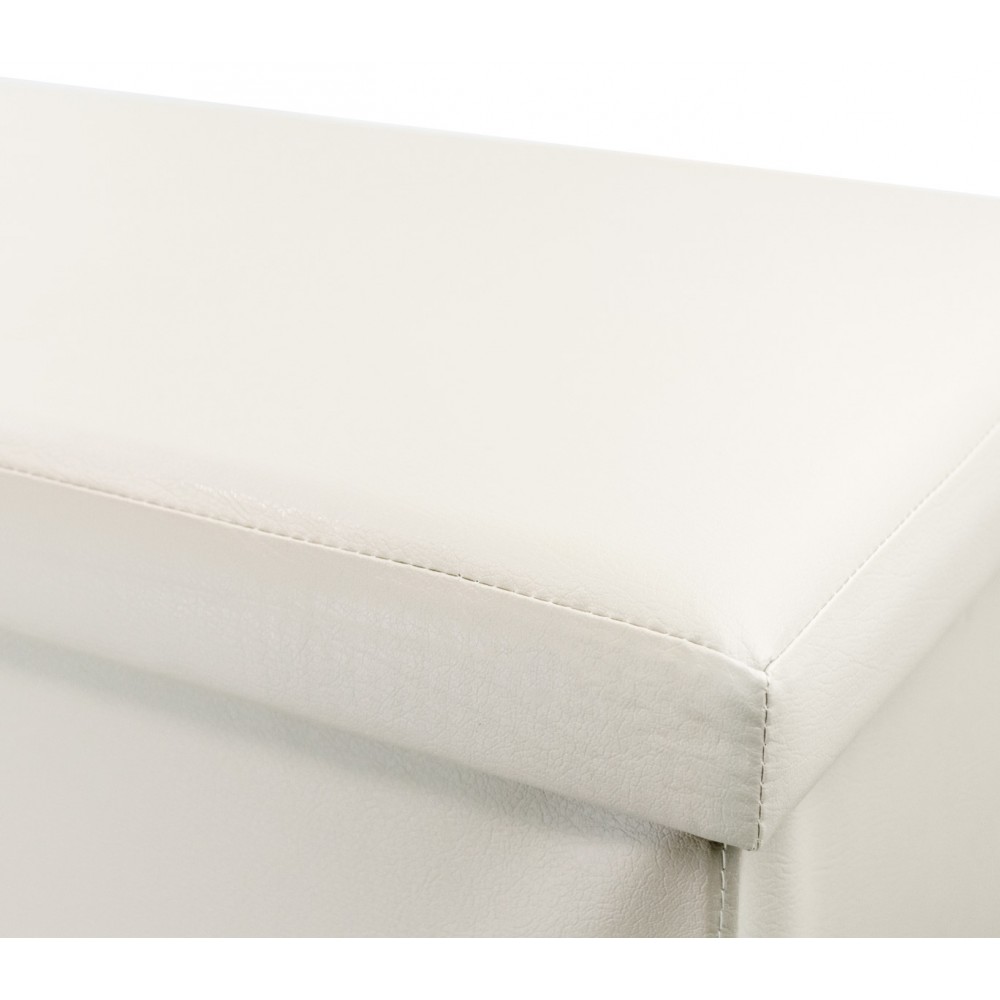 Pouf contenitore richiudibile imbottito con rivestimento in ecopelle in 5 colori