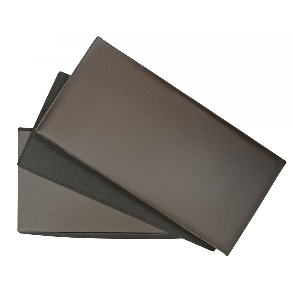 Pouf contenitore richiudibile imbottito con rivestimento in ecopelle in 5 colori