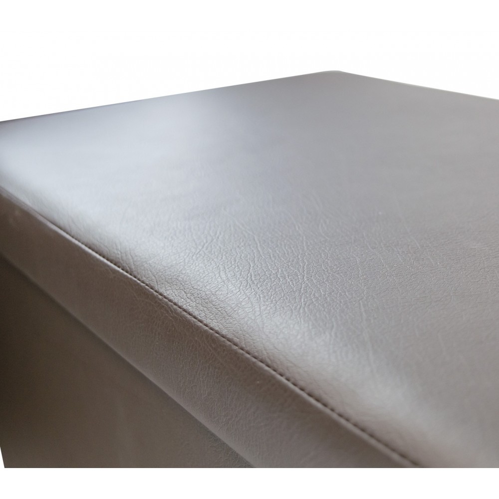 Pouf contenitore richiudibile imbottito con rivestimento in ecopelle in 5 colori