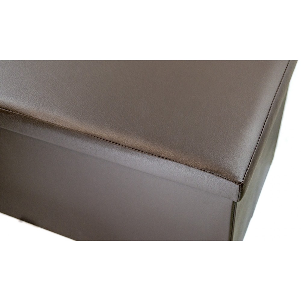 Pouf contenitore richiudibile imbottito con rivestimento in ecopelle in 5 colori