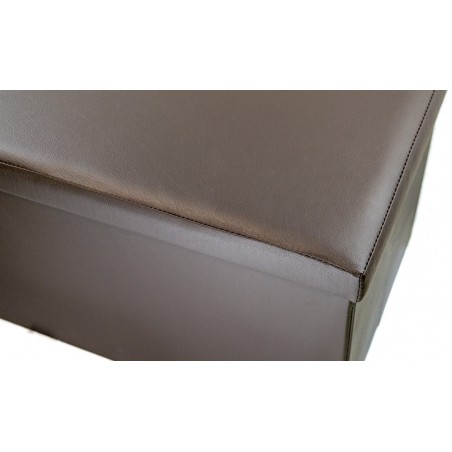 Pouf contenitore richiudibile imbottito con rivestimento in ecopelle in 5 colori