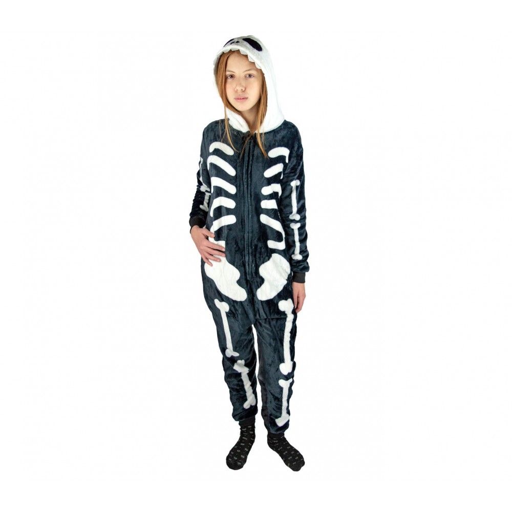 Pigiama intero Cosplay da bambino skull felpata UNISEX da 4 a 14 anni