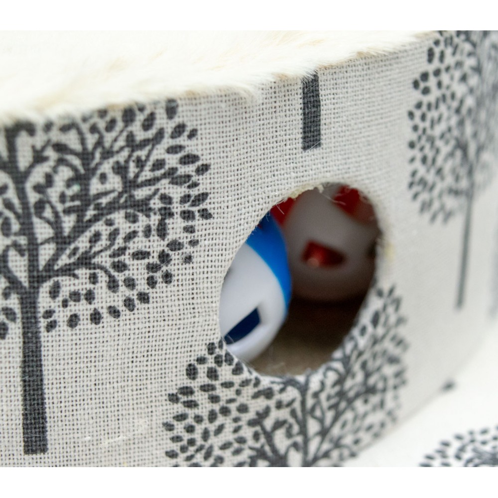 500IKH Tiragraffi NOBLEZA corda e pallina a 2 piani 37x37x46cm in legno