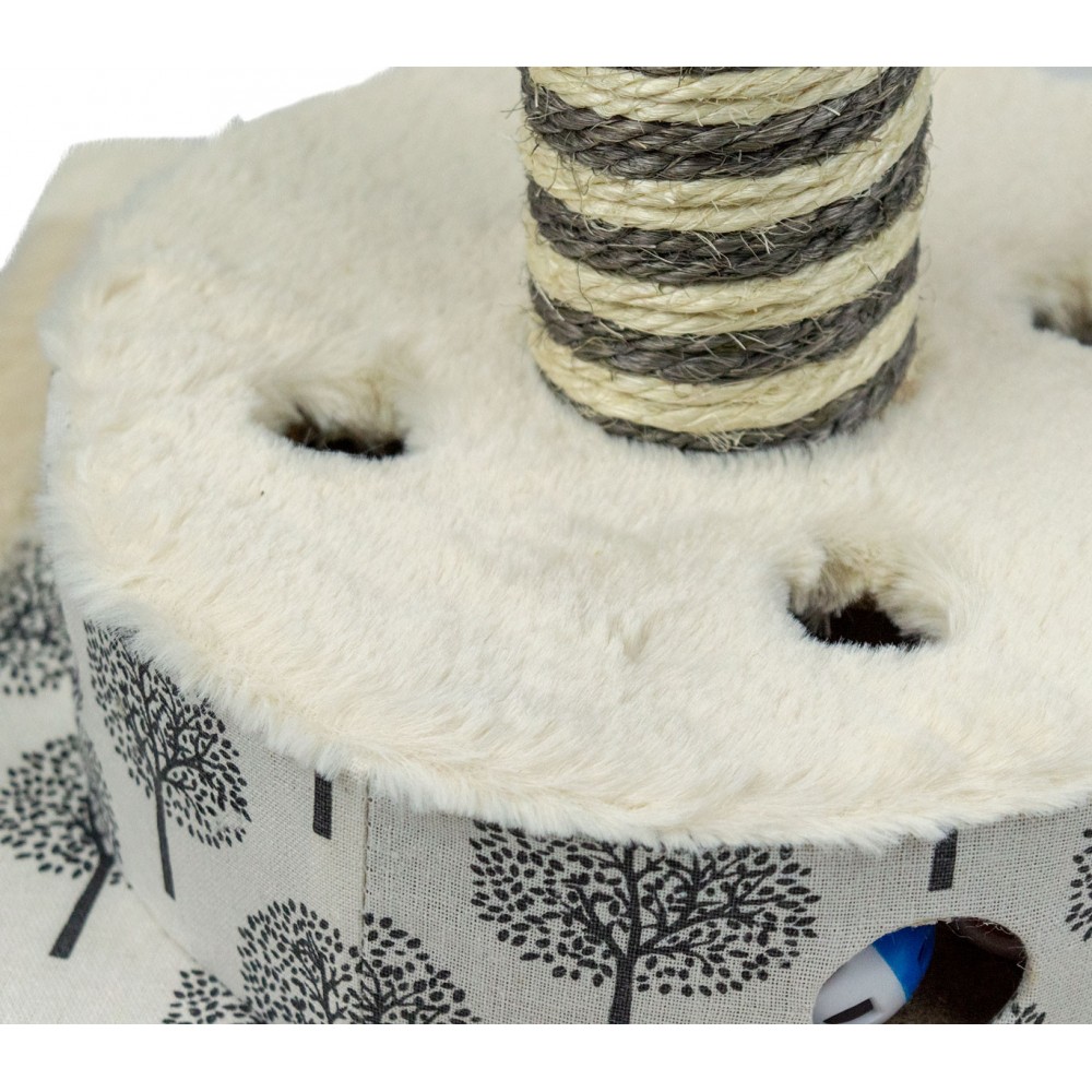 500IKH Tiragraffi NOBLEZA corda e pallina a 2 piani 37x37x46cm in legno